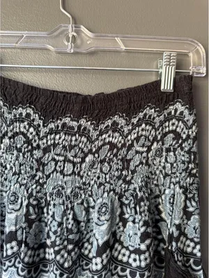 Gypsy Rose Bohemian Style Elastic Waist Palazzo Pants with Side Pocket thumbnail 7