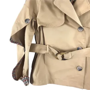 N12H Trench Jacket Sz XS Tan Button Up Sleeve Boho City Chick Rare Preppy NWOT thumbnail 7