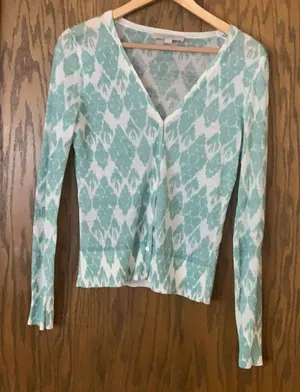 Loft lightweight‎ light green and when v neck button down cardigan thumbnail 1