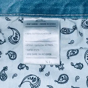 145‎ | NWT Kancan High Rise Distressed Paisley Denim Shorts Light Wash Womens XL thumbnail 5