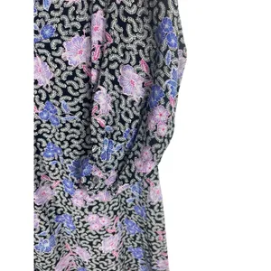 LOFT Floral Long Sleeve Ruched Bust Midi Sz 12 Lightweight Cottagecore Dress NWT thumbnail 5