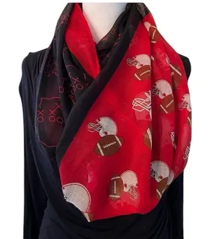 NWT Supia blue and red football theme Infinity scarf thumbnail 1
