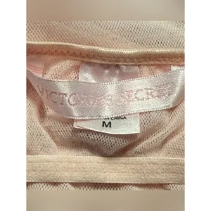 Vintage Y2K Victorias Secret Mesh Lace Pink Babydoll Dress Size M Coquette Fairy thumbnail 6