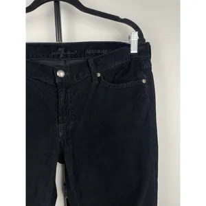 7 For All Mankind Black Roxanne Corduroy Mid Rise‎ Jeans Size 32 thumbnail 2