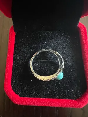 Women’s Stainless Steel Silver Simulated Faux Turquoise Ring Size 6 NWT thumbnail 3