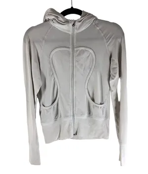 Lululemon Womens Jacket Hoodie Full Zip Pockets White 6 thumbnail 1