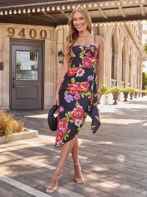 NWT Vici Collection Lorette Wrap Midi Dress asymmetrical floral wedding guest thumbnail 7