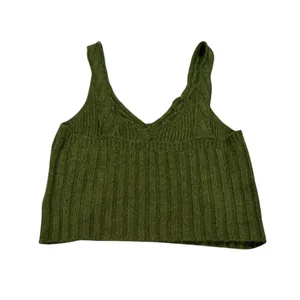 ANTHROPOLOGIE Crop Cable-knit Summer Sweater Tank In Green L thumbnail 5