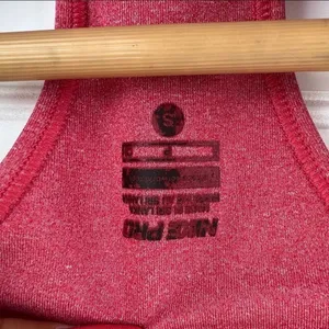 Nike Pro Sports Bra Size S‎ Pink Heathered Dri-FIT Racerback Medium Support thumbnail 5