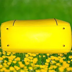 Beautiful yellow satchel purse with shoulder straps!! thumbnail 7