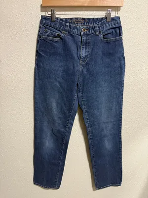 Lauren Ralph Lauren‎ Jeans Co Premium Blue Straight Leg High Rise Jeans Size 6 thumbnail 2