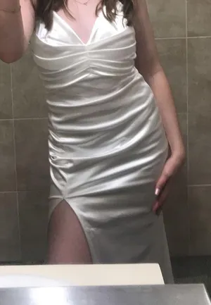 Windsor White maxi satin dress thumbnail 1