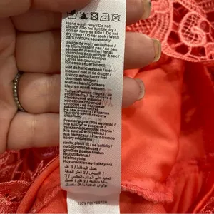 ASOS Paper Dolls‎ Coral Lace V Neck Bodycon Pencil Cocktail Dress Sz 8 NWT thumbnail 9