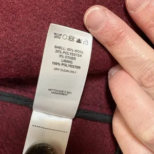 Untuckit Women's Small Black Maroon‎ Wool Double Breasted Long Vera Vest thumbnail 7