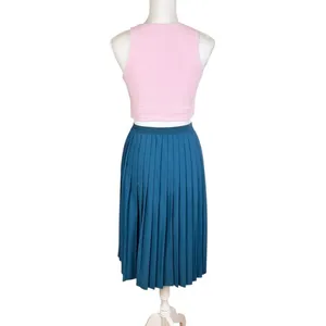Halara High Waisted‎ Pleated Quick Dry Midi Skirt Majolica Blue Size Small thumbnail 2