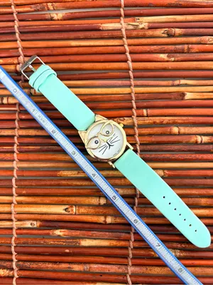 Mint Cat Watch with Gold Accents Needs Battery Green thumbnail 7