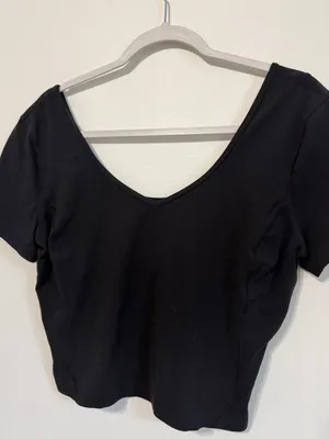 Lululemon Align T-Shirt Black Crop Top Size 10 Nulu thumbnail 3