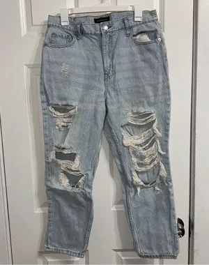 Aeropostale Distressed Light Blue Jeans thumbnail 1