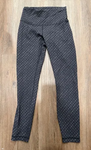 Lululemon Wunder Train High-Rise Tight 25 Logo‎ Script Black Grey Womens Size 6 thumbnail 1