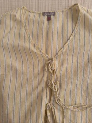 J. Crew linen cotton blend tie front short set thumbnail 3