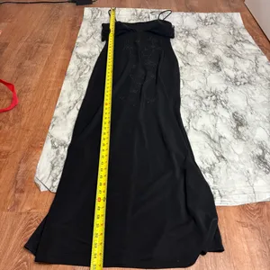 Betsy & Adam Vintage Y2K 90s Black Beaded floral Gown Dress size 6 Classic thumbnail 8