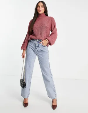 Threadbare Veronica Ribbed Mock Neck Sweater thumbnail 3