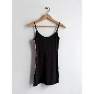 Brandy Melville Black Mini Dress Side Stripe Spaghetti‎ Strap One Size XS/S thumbnail 2