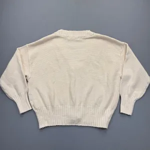 Free People FP Beach‎ Logan Cardigan Cream Cotton Chunky Knit Sweater Large thumbnail 7