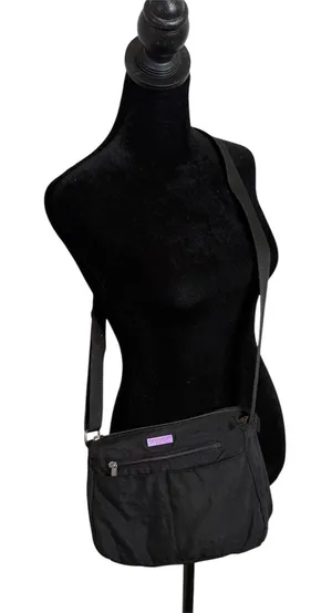 Baggallini Crossbody Bag Women Small Black Nylon Adjustable Strap Travel Pocket thumbnail 1