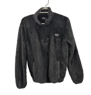 ZYIA black Sherpa 1/4 zip pullover M cozy warm outdoor activewear neutral soft thumbnail 1