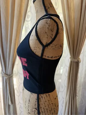 “Kiss Me Cowboy” Black Racerback Crop Tank Top Y2K Western Sz M thumbnail 5