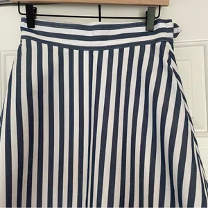 Maeve Anthropologie Pinstripe Midi Skirt Asymmetrical Belted Sz 4 thumbnail 9