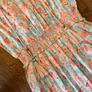 Roller Rabbit Amandine pink floral smocked waist size small thumbnail 10