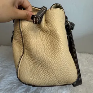 COACH Chelsea Beige and Brown Pebbled Leather Shoulder Bag thumbnail 6
