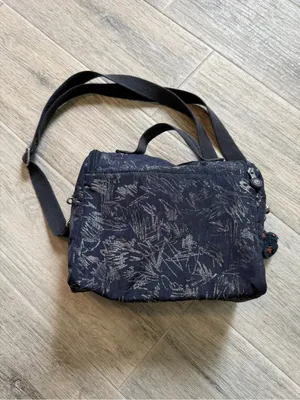 Kipling Navy Blue Kichirou Insulated Lunch Bag Crossbody with Monkey Keychain thumbnail 2