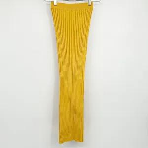 MESHKI Womens Bodycon High Waist Fitted Ribbed Knit Midi Skirt Size XS Yellow thumbnail 7