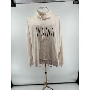Rae Dunn Mama Funnel Neck Pullover Sweatshirt Size Small Cream thumbnail 9