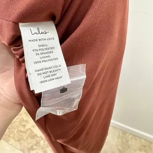 Lulus Love in Your Life Rust Brown Satin Halter Maxi Dress Formal Glam XL NWT thumbnail 9