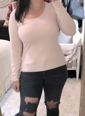 Ann Taylor size small light pink longsleeve top thumbnail 1