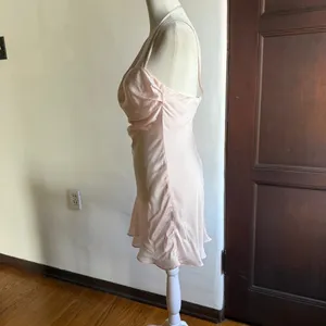 BARDOT Astrid Pink Satin Asymmetrical Fit & Flare Strappy Mini Slip Dress Small thumbnail 4