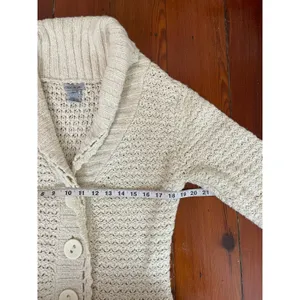 Mac & Jac Chunky Knit Cardigan Long Sweater Coat Cream L Boho Cozy thumbnail 9