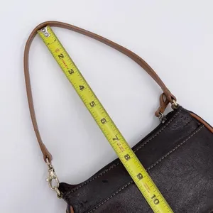 Vintage Nine West Y2K Mini Shoulder Bag Purse Deep Brown Faux Leather Retro 2000 thumbnail 10