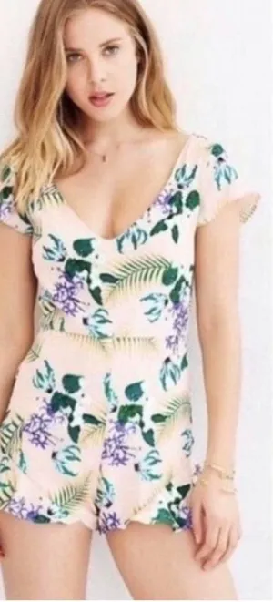 For Love & Lemons Pina Colada Floral Romper thumbnail 1