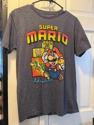 Super Mario Shirt Blue Size M thumbnail 1