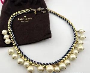 Kate Spade Pearl & Gingham Necklace  thumbnail 1