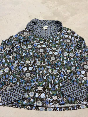 Vera Bradley enchanted woodland Floral Print Button-Up pajama shirt small thumbnail 5