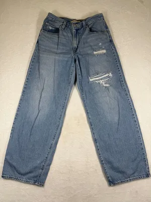 Levi's‎ Baggy Dad Jeans Light Wash Blue W27 L30 Relaxed Straight Barrel Leg thumbnail 1