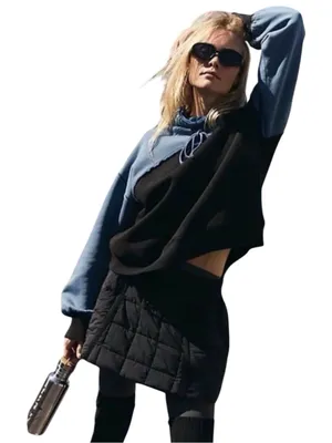 Free People Movement Pippa Quilted Black Skirt Size X-Small thumbnail 5