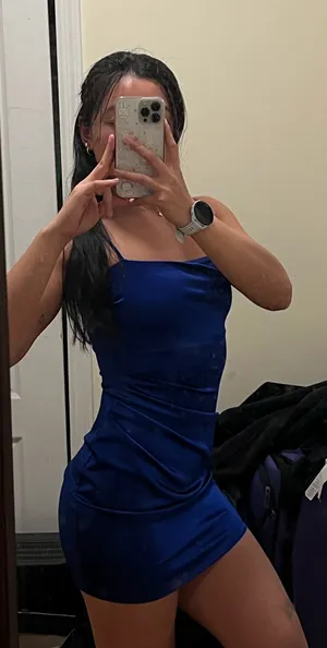 Windsor Blue satin mini dress thumbnail 1