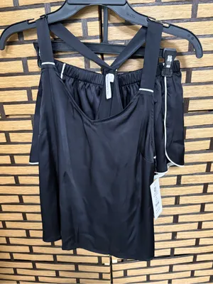 Joyspun black satin two piece pajama short set size XS thumbnail 1